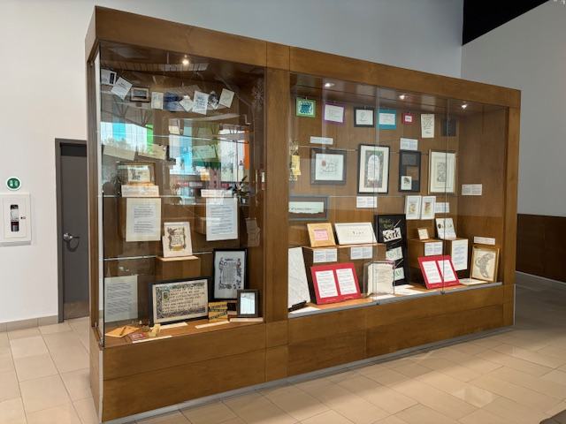 The CSO exhibition in the vitrine at the Shenkman Arts Centre